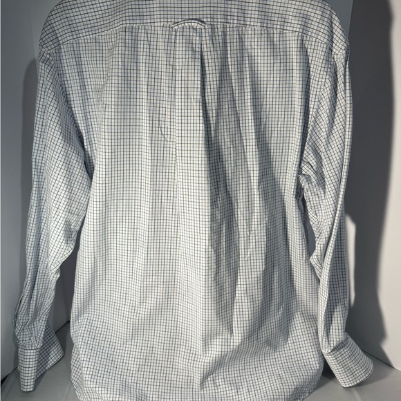 Men's IZOD Blue Long Sleeve Checkered Dress Shirt Size Large 100% Cotton - Picture 12 of 13